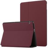 Voor Huawei MediaPad T5 10 Dual-vouwen Horizontale Flip Tablet Leren Case met Houder (Wine Red)