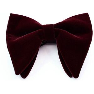 Mannen Velvet Double-layer Big Bow-knot Bow Tie Kleding Accessoires (Rode Wijn)