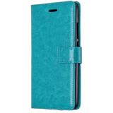 Voor Xiaomi mi a2 Crazy Horse textuur horizontale Flip lederen draagtas met houder & kaartsleuven & portemonnee & fotolijstjes (blauw)
