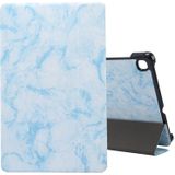 Voor Galaxy Tab S6 Lite P610 / P615 Marble Texture Horizontale Flip Lederen behuizing  met drie vouwen Houder & Slaap / Wake-up Functie(Blauw)