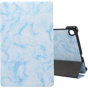 Voor Galaxy Tab S6 Lite P610 / P615 Marble Texture Horizontale Flip Lederen behuizing  met drie vouwen Houder & Slaap / Wake-up Functie(Blauw)