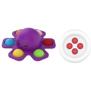 3 stks Face-Changing Octopus Bubble Top Decompression Toy  Color: Purple + Buttons Bead White