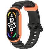 Voor Xiaomi Mi Band 7/7 NFC MIJOBS GS Unibody Tweekleurige horlogeband (zwart oranje)