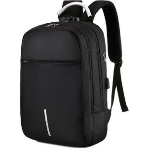 16 Inch Heren Wachtwoord Lock Rugzak Business Casual Anti-Diefstal Computertas met externe USB-poort