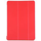 PU plastic bodem geval opvouwbare vervorming links en rechts Flip lederen draagtas met drie voudige beugel & Smart Sleep voor iPad Air3 2019 (rood)