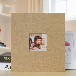 10 inch 20 pagina's / 40p doek fotoalbum zelfklevend DIY gelamineerd fotoalbum (Ginger geel)