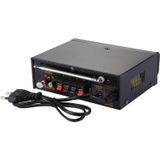 AK-698E HiFi Stereo Audio Power Amplifier 180 + 180 digitale speler met Remote Control afstandsbediening ondersteuning FM / SD / MP3-speler / USB AC 220V / DC 12V(Black)