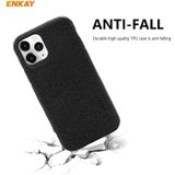 Voor iPhone 11 Pro Max ENKAY ENK-PC0332 2 in 1 Business Series Denim Texture PU Leather + TPU Soft Slim Case Cover & 0 26mm 9H 2.5D Tempered Glass Film(Black)