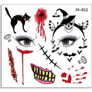 10 stks Water Transfer Stickers Kinderen Cartoon Halloween Grappige Tattoo Stickers Horror Decoratie Gezichtstickers (FK-012)
