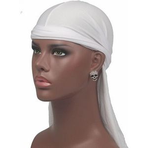 Mannelijke straat basketbal hoofddoek hip hop elastische lange staart hoed (wit)