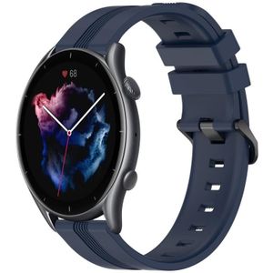 Voor Amazfit GTR 3 Pro 22 mm concave gestreepte siliconen horlogeband