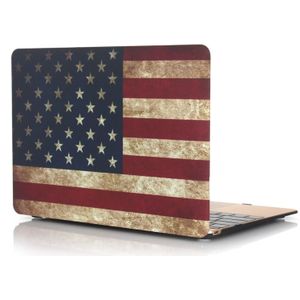 MacBook Air 13.3 inch A1932 (2018) ultra-dun Retro USA vlag patroon Shell Behuizing Cover