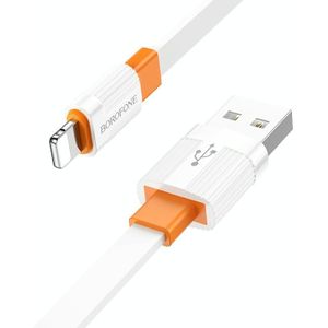 Borofone BX89 USB naar 8-pins Union 2.4A oplaadgegevenskabel  lengte: 1 m (wit oranje)
