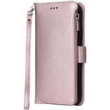 For Samsung Galaxy A70 Microfiber Zipper Horizontal Flip Leather Case(Rose Gold)