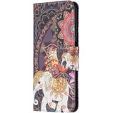 Voor Samsung Galaxy A03S Gekleurde Tekening Patroon Horizontale Flip Lederen Case met Houder & Card Slots & Portemonnee (Bloemen Olifant)