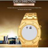 SKMEI 2043 Multifunctioneel moslim aanbidt kompas digitaal polshorloge (zilver goud + wit)