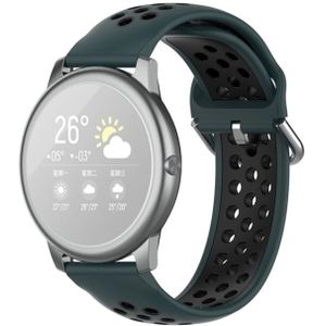 Voor Xiaomi Haylou Solar LS05 SiliconEn Sport Two-tone Strap  Grootte: 22mm (Olive Green Black)