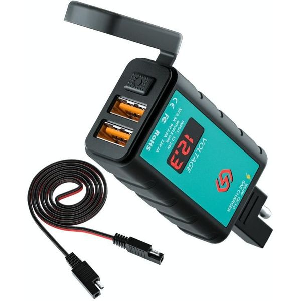 Krimpen Diversiteit oppervlakkig Wupp zh-1422a3 dc12-24v motorcycle square dual usb fast charging charger  with switch voltmeter integrated sae socket 14m ot terminal cable - kopen?  | Ruime keuze! | beslist.nl
