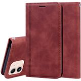 Frosted Business Magnetic Horizontal Flip PU Leather Case met Holder & Card Slot & Lanyard Voor iPhone 12 mini(Brown)