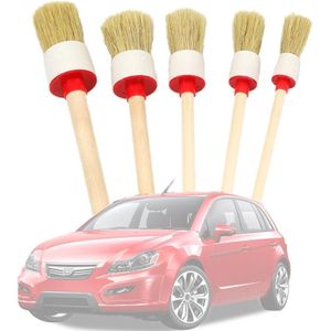 5 in 1 auto detaillering borstel reiniging natuurlijke zwijnen haar borstels auto detail gereedschappen Producten Wielen Dashboard