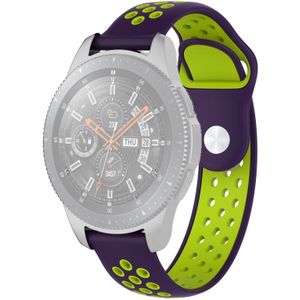 Dubbele kleur polsband horloge band voor Galaxy Watch 46mm (paars + mint groen)