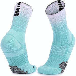 Verdikte High-Top Sports Sokken Antislip Mid-Tube Sokken  Grootte: Gratis grootte (Blue White)