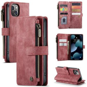 Caseme-C30 PU + TPU Multifunctionele Horizontale Flip Lederen Case met Houder & Card Slot & Portemonnee & Zipper Pocket voor iPhone 13