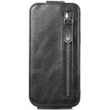 Zipper Leather Phone Case For iPhone 13 Pro Max(Black)