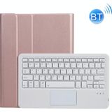 A07B-A-A LamSkin Texture Square Keycap Bluetooth Toetsenbord Leren Case met Touch Control voor iPad 9.7 2018 & 2017 / Pro 9.7 Inch / Air 2 (Rose Gold)