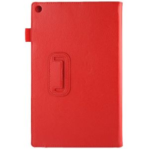 Sony Xperia Z2 10.1 Tablet horizontaal Litchi structuur PU leren Flip Hoesje met houder (rood)