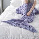 Mermaid Tail Gebreide deken Fish Tail Blanket  Grootte: 195x90cm (Licht Paars)