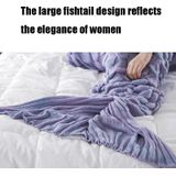 Mermaid Tail Gebreide deken Fish Tail Blanket  Grootte: 195x90cm (Licht Paars)