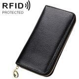 906 antimagnetische RFID Litchi textuur vrouwen grote capaciteit hand portemonnee portemonnee telefoon tas met kaartsleuven (zwart)