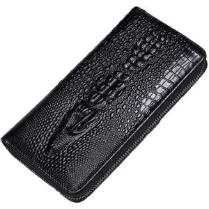 Heren lange zakelijke portemonnee krokodilpatroon multi-kaarten clutch bag