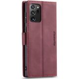 Voor Samsung Galaxy Note20 Ultra CaseMe Multifunctionele Horizontale Flip Lederen Case  met kaartslot & portemonnee(Wijn rood)