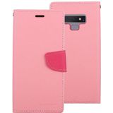 KWIK GOOSPERY FANCY dagboek horizontale Flip lederen case voor Galaxy Note 9  met houder & kaartsleuven & portemonnee (roze)