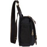 KAUKKO FH03 Retro stijl mannen Canvas Crossbody tas Messenger Bag Outdoors Hiking Camping tas  grootte: 26 x 21 x 9 cm(Black)