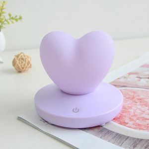 USB Bedside Nursing Night Light Romantische Love Heart Touch Sensing Light (Purple Love)