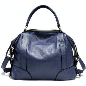 2P1006 Dames Single-Shoulder Leather Messenger Bag  Kleur: Royal Blue (L)