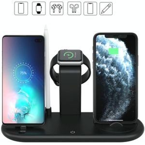 HQ-UD20 Mobile Phone Watch Multi-Function Charging Stand Wireless Charger for Phones & Apple Watch & Airpods(Black)