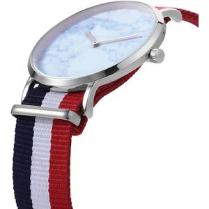 CAGARNY 6812 ronde wijzerplaat Alloy Silver Case mode vrouwen kijken Quartz horloges met Nylon Band