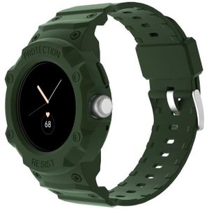 Voor Google Pixel Watch JUNSUNMAY Gentegreerde TPU verstelbare elastische horlogeband