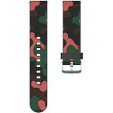 22mm Voor Huawei Watch GT 2 46mm / Watch GT 2 Pro / Watch GT 2e Camouflage Siliconen vervangende polsband horlogeband met zilveren gesp(1)