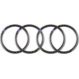 4-delige driekleur Carbon Fiber auto hoorn ring decoratieve sticker voor BMW F30 2013-2018/F34 2013-2017