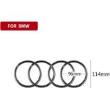 4-delige driekleur Carbon Fiber auto hoorn ring decoratieve sticker voor BMW F30 2013-2018/F34 2013-2017