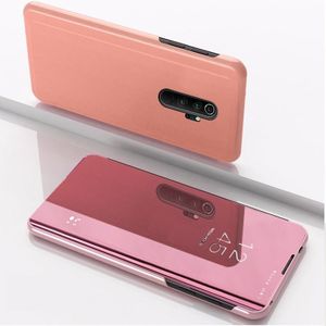 Voor Xiaomi Redmi Note 8 Pro plating spiegel horizontaal Flip leder met beugel holster (Rose goud)