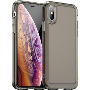 Voor iPhone X / XS Candy Series TPU-telefoonhoes (transparant grijs)