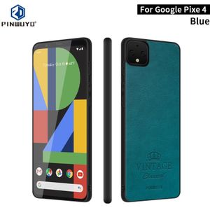 Voor Google Pixel 4 PINWUYO Pin Rui Series Classical Leather Texture PC + TPU Waterproof Anti-fall All-inclusive Protective Case Shell(Blue)