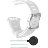 Voor POLAR Polar FT60 siliconen horlogeband voor heren(wit)