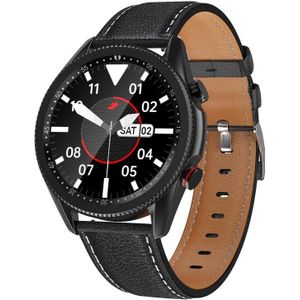 M98 1 28 inch IPS-kleurenscherm IP67 Waterproof Smart Watch  ondersteuning slaapmonitor / hartslagmeter / Bluetooth-gesprek  stijl:lederen band(zwart)